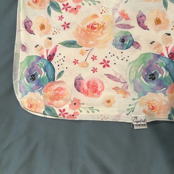 Copper Pearl - Rayon  Blend swaddle blanket. Design: Bloom - Picture 4 of 4